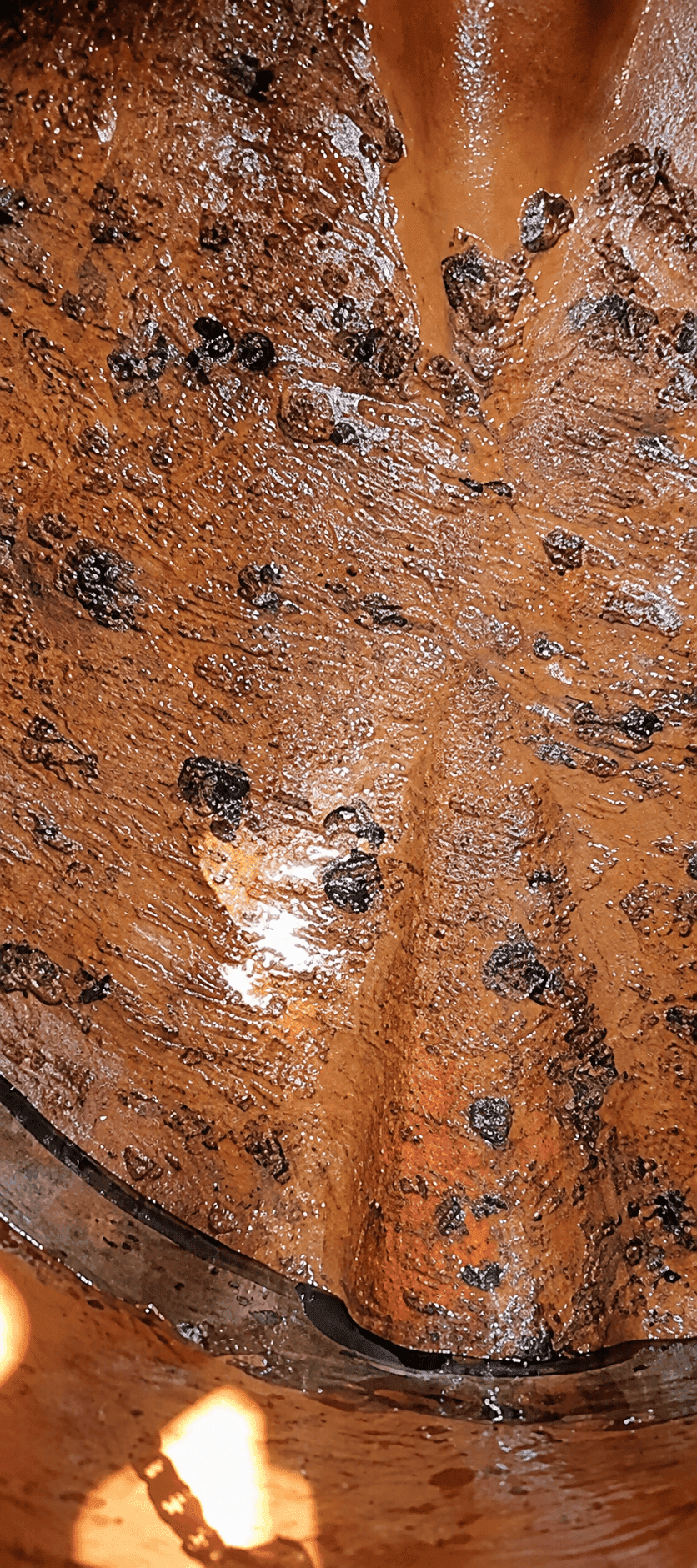 MIC corrosion tubercles inside a seawater intake pipe at Enaex, Chile, before treatment